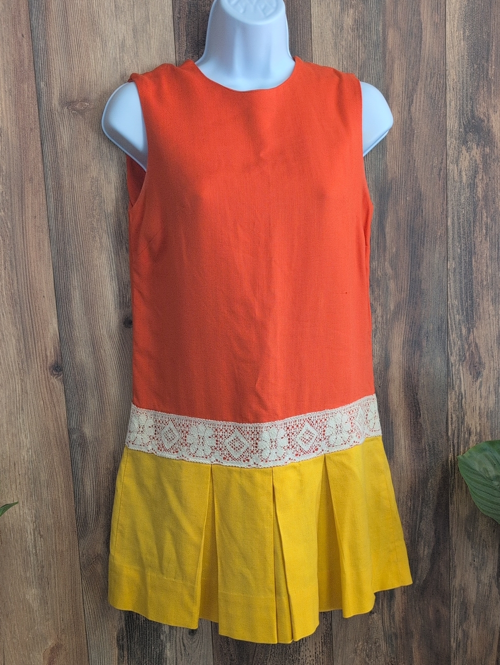 Eddy Mirell 60s Vintage Sleeveless Handmade Colorblock Midi Dress M 842A